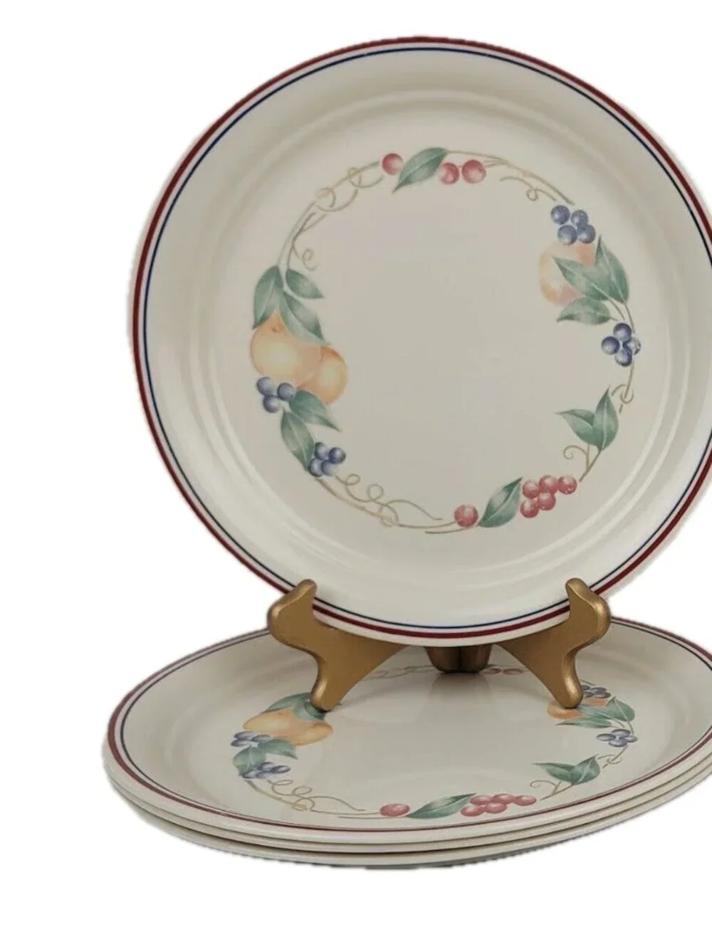 Corelle Corning Abundance - 8 Dinner Plates Vitrelle Glass Floral Pattern
